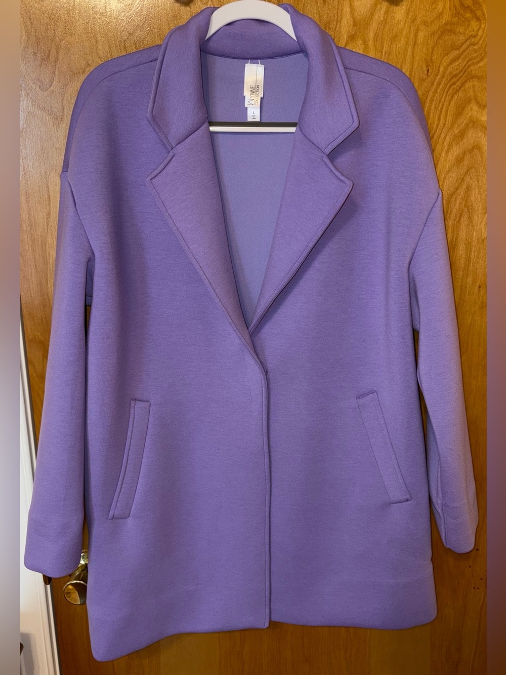 Wynne Layers by MarlaWynne light purple scuba knit blazer coat jacket Size Large